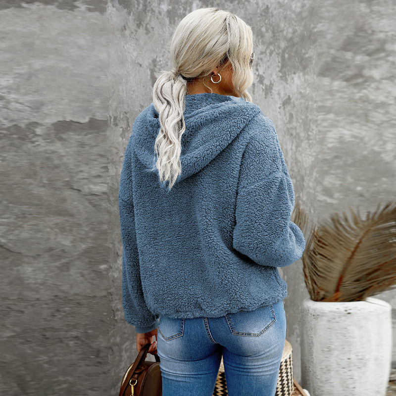 Women's Autumn And Winter European And American Solid Color New Zipper