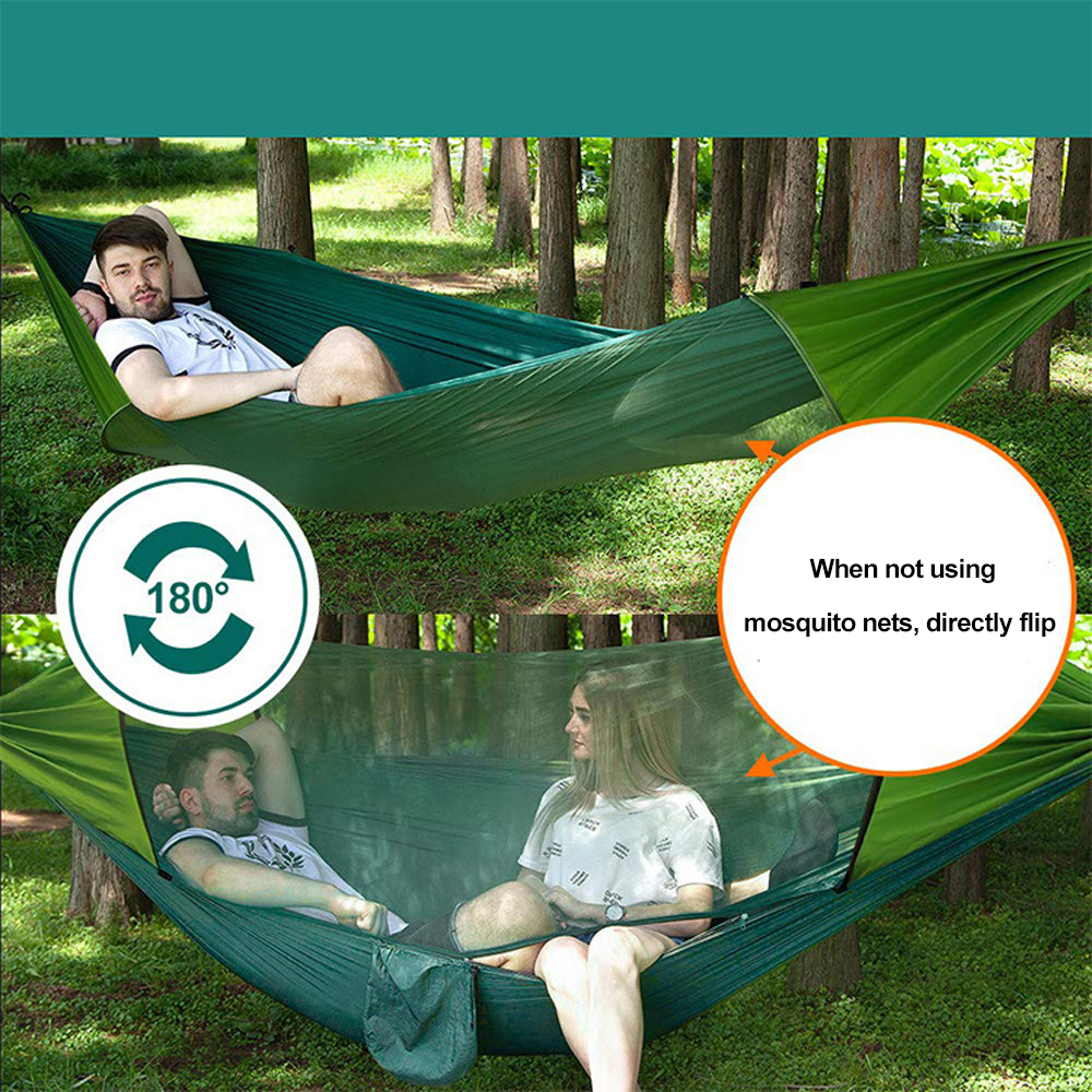 Hamac de camping double avec moustiquaire à ouverture rapide 5