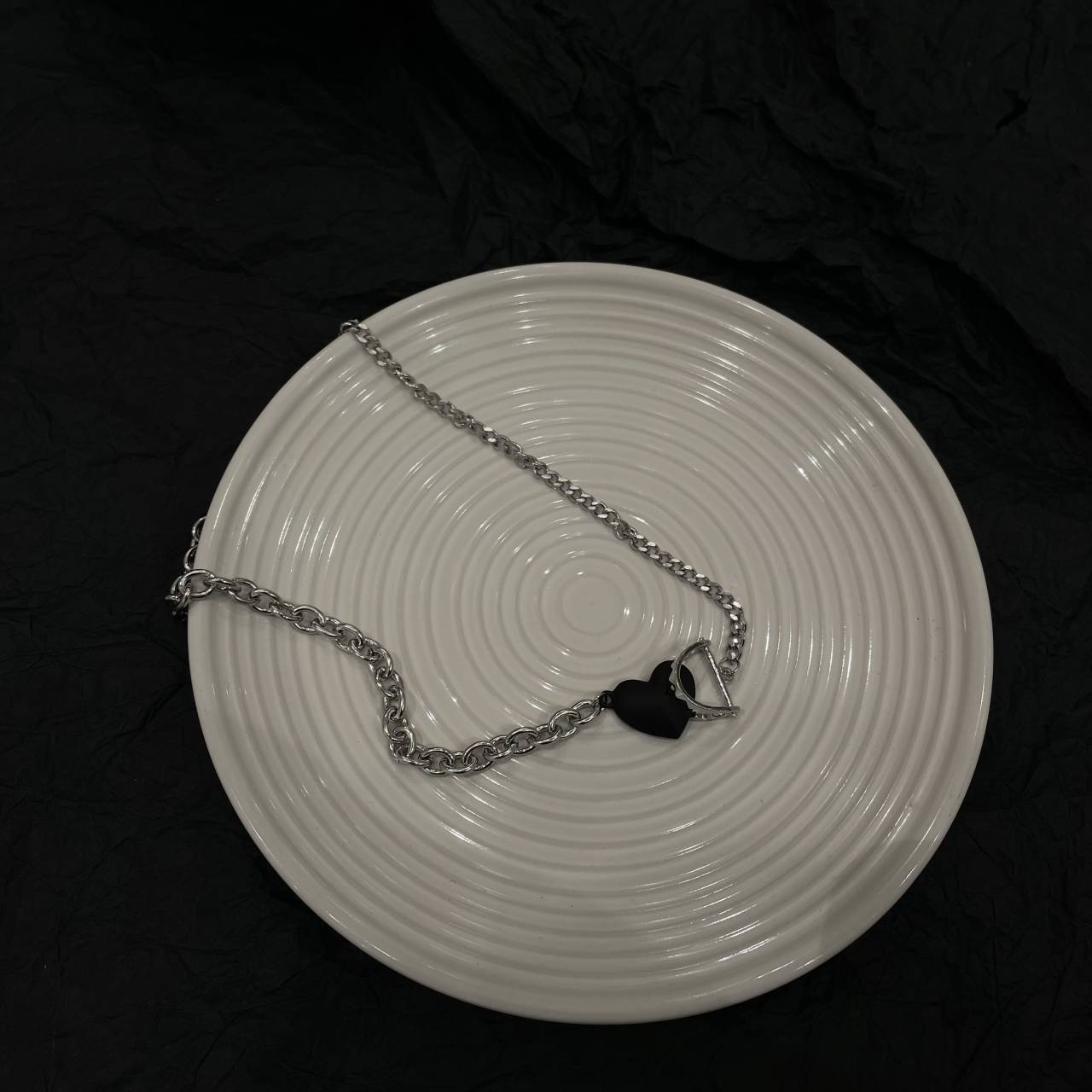 Hip-hop Love Necklace Female Summer Ring Niche Clavicle Chain