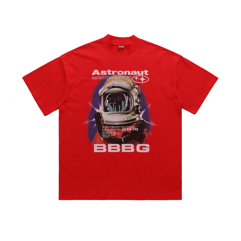 Title 3, Amerikaans Astronaut Print T-shirt, halve col, ...