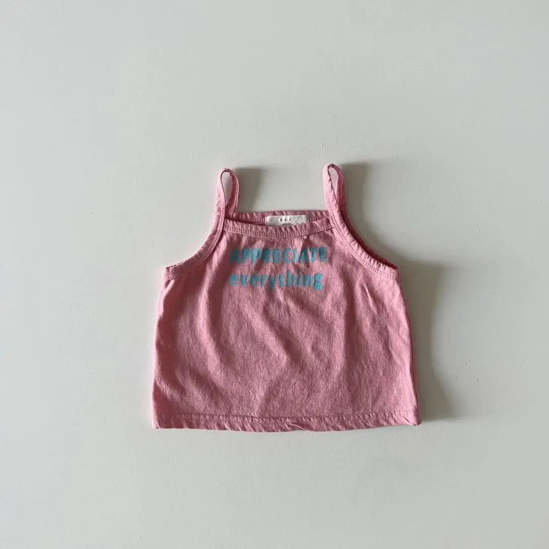 INS Style Baby Thin Cotton Comfortable Letter Refreshing Camisole