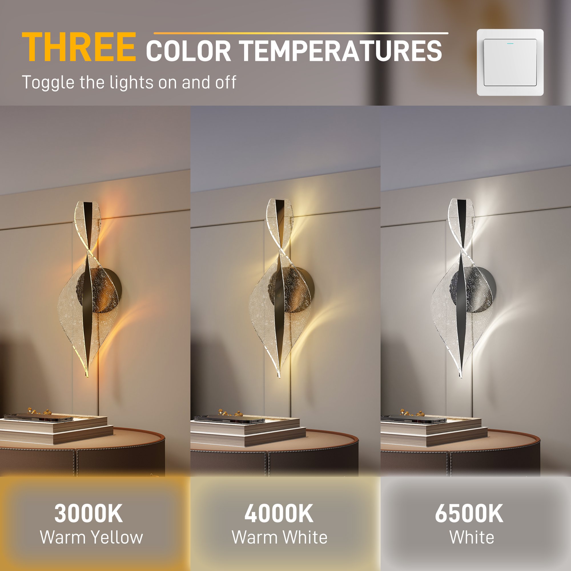 LED Wall Light 2-piece Set, 13W Modern Indoor Spiral Color Temperature — image 6
