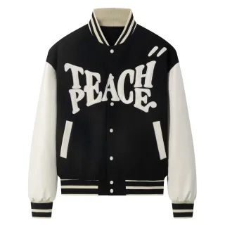 Women's New Loose Sweater Casual Baseball Jacket - Black