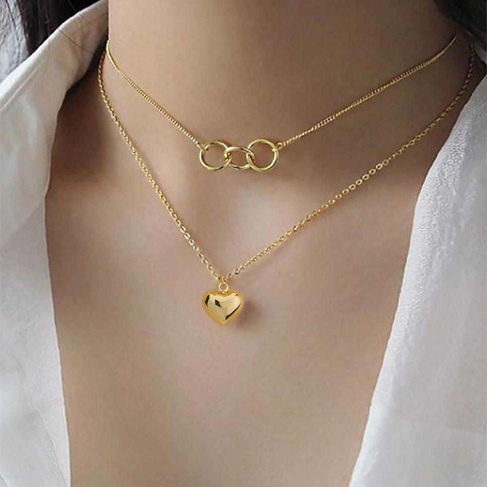 European And N Collarbone Necklace Multi-layer Necklace Love Double-layer Decoration Ins - Image 1