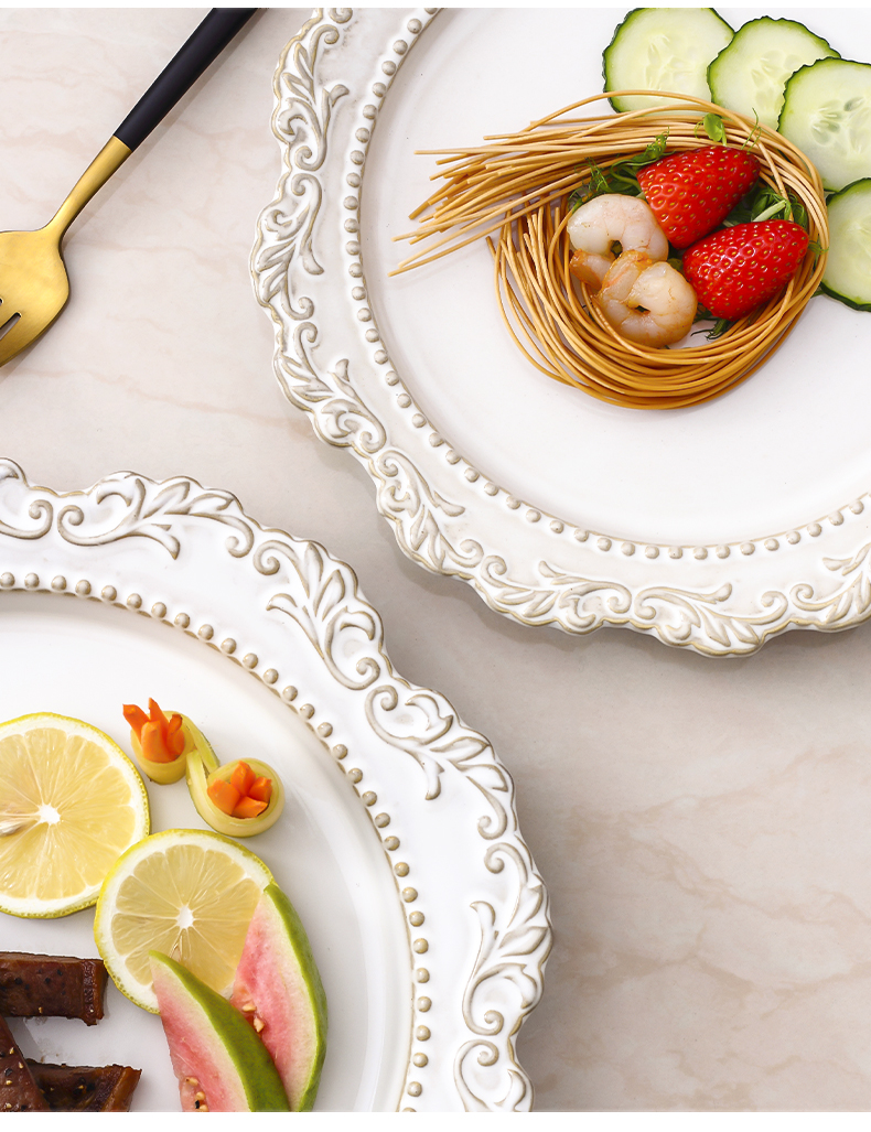 Rectangular Round Household Fruit Soup Porcelain Plate