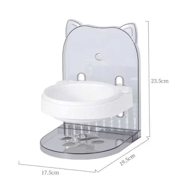 Bowl With Cat Ears For Pets Neck Protection Fixed Anti Spill Adjustable Height Cat Feeding Water Supply Removable Hanging Cage Grey - Shop at LoveMi
