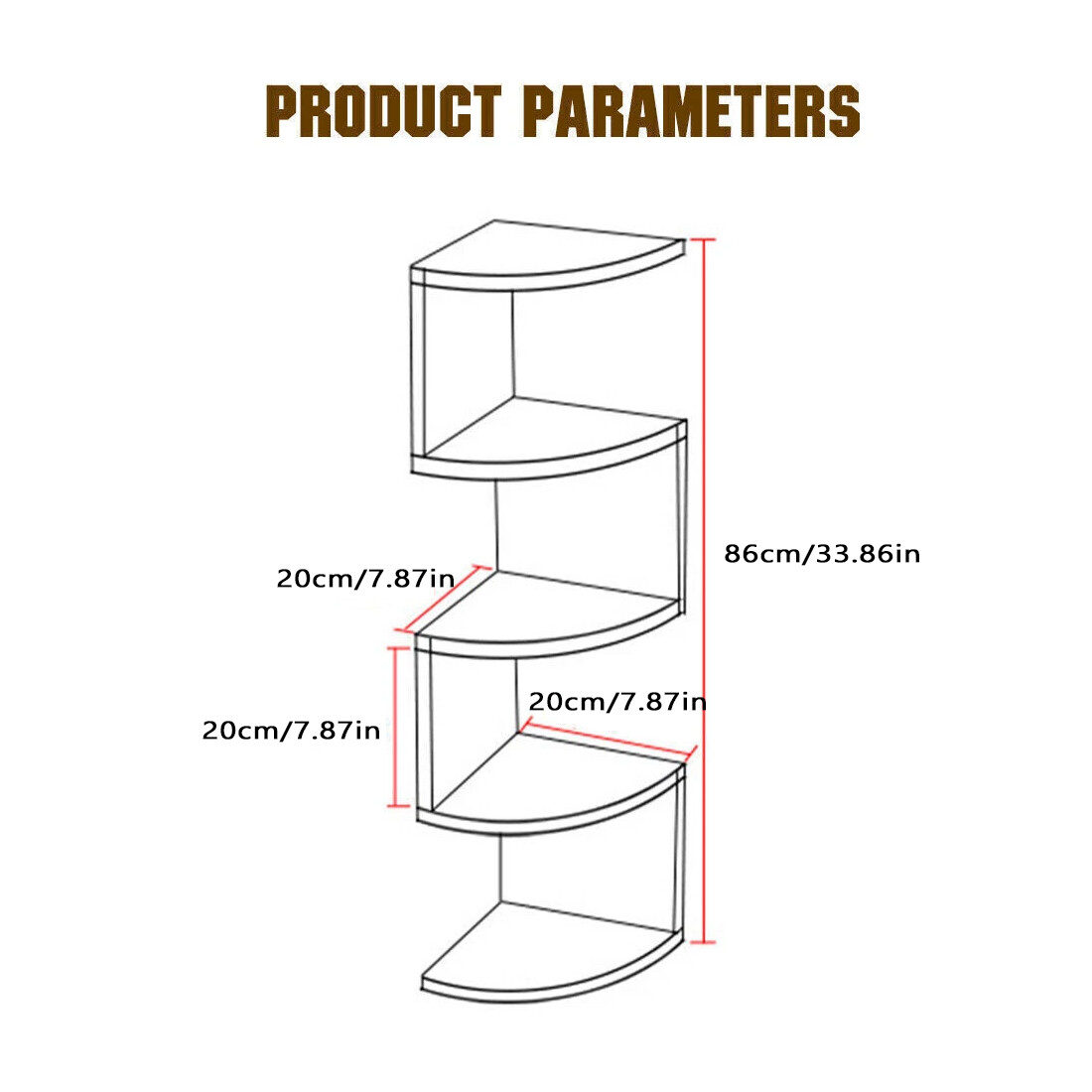 5 Tier Floating Corner Shelves Wooden Storage Display Shelf Units Wall Mount UK — image 5