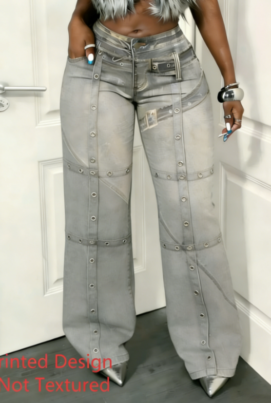 Retro Cashew Flower Workwear Pants