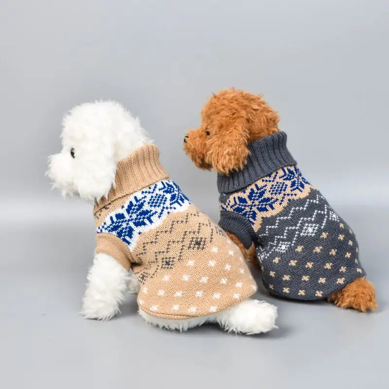 Autumn and Winter Warm Stretch Snowflake Pet Sweater