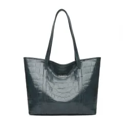 Vintage Leather Large Capacity Shoulder Bag For Women - Blue - View 1