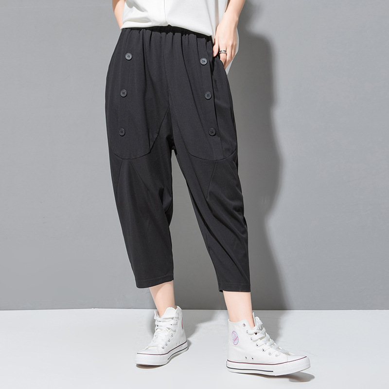 Title 2, Lun Trousers Women Elastic Waist Loose Large Size