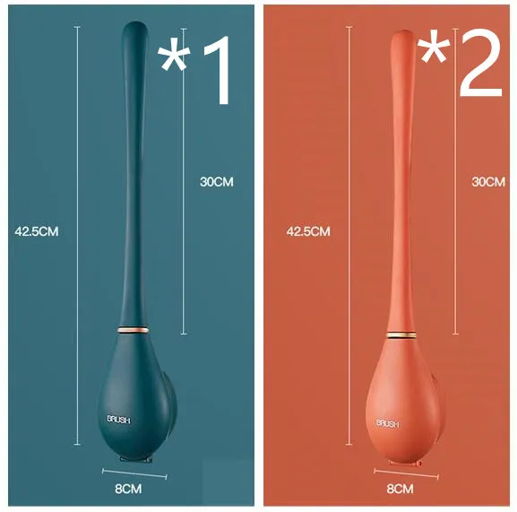 Household Brush Wall mounted Long handled Silicone Toilet Brush 9Set - Shop at LoveMi