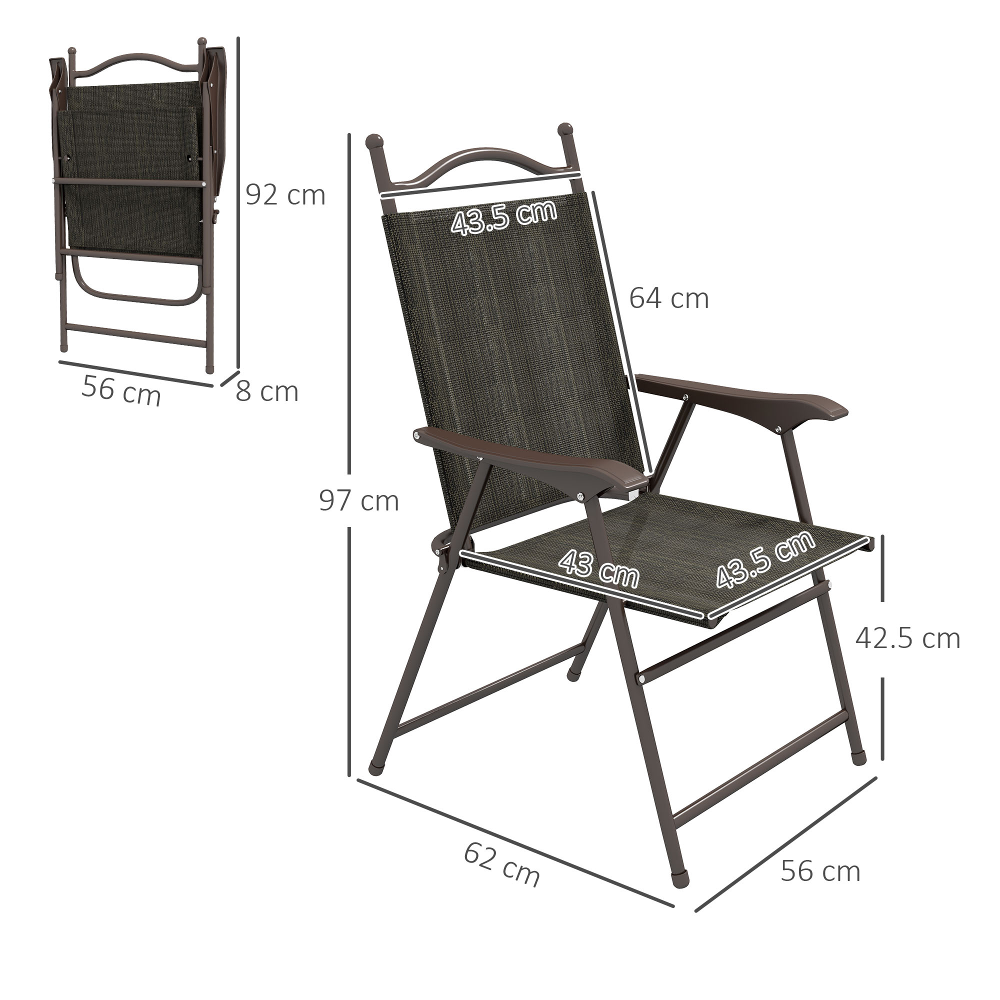 Two Foldable Garden Chair Sets, Mesh Seats — image 3