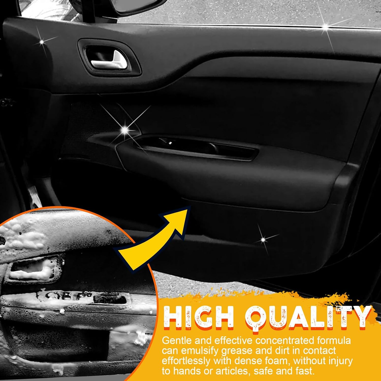 2Pcs Multipurpose Foam Cleaner Spray 100ml, Foam Cleaner For Car And House Lemon Flavor, All-Purpose Household Cleaners For Car And Kitchen 8