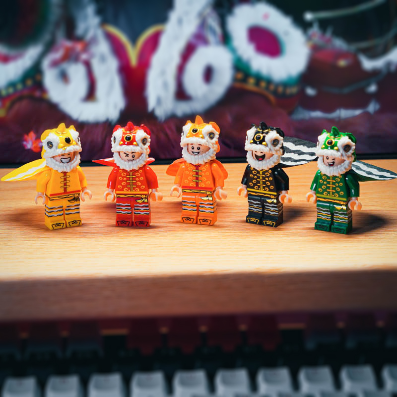 Lion dance doll 5pcs