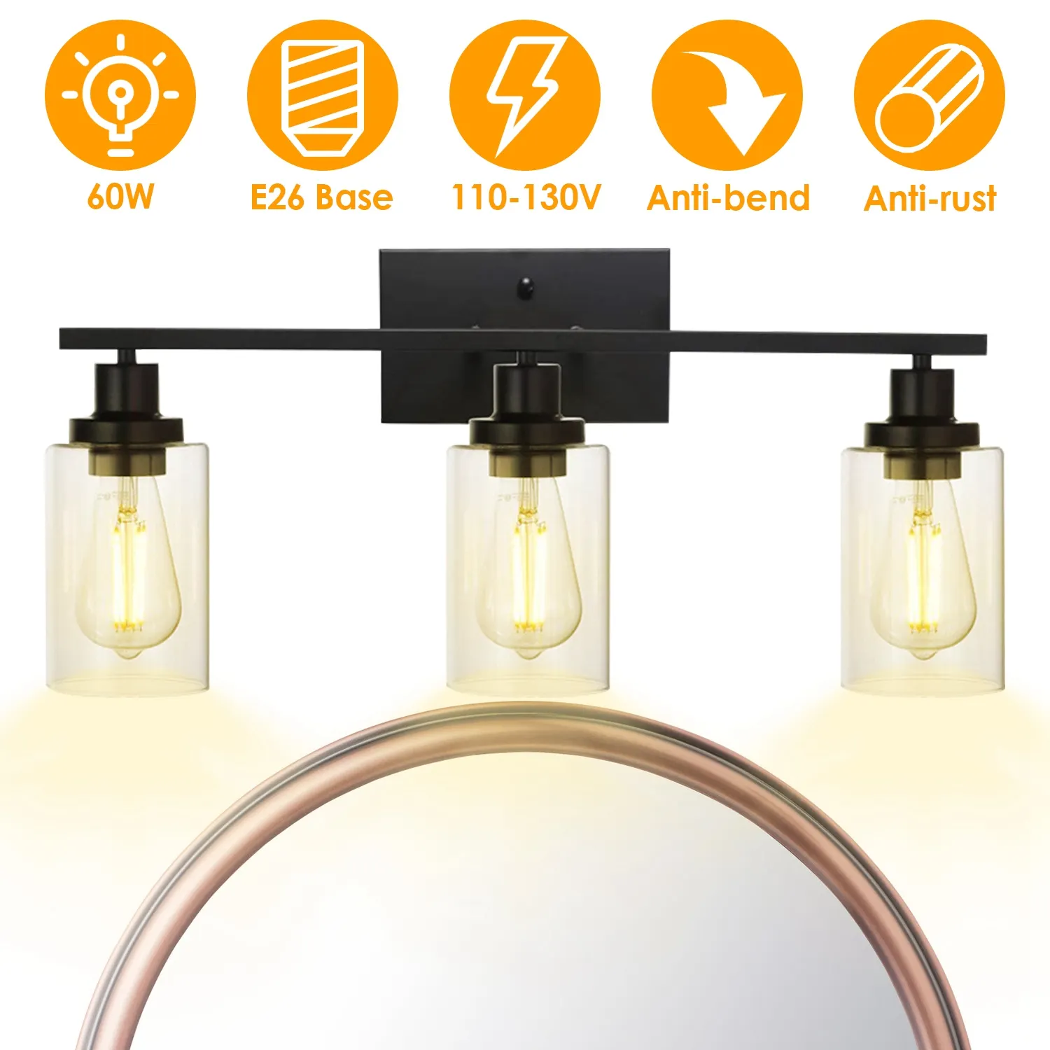 3-Light Wall Sconce Lighting