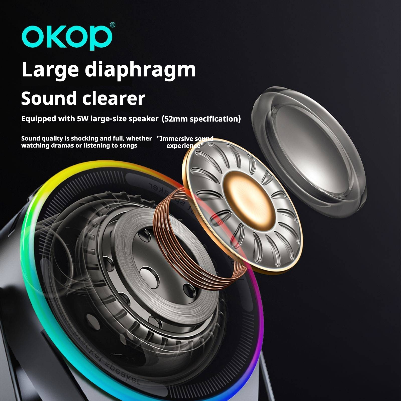KP-846 Best-selling Wireless Speaker With Phone Stand Sensor High-Capacity Battery RGB Lighting Instant Connection Factory Stock Available 6
