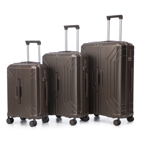 20  24  28  3 Pcs  Set In ABS Spinner Wheel Luggage, Carry On Suitcase, Matching Color, TSA Combination Lock
