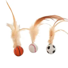 Cat Toys, Self-entertainment Balls, Feather Bouncy Balls, Cat Toys, Cat Self-entertainment And Boredom Relief, Dog Interactive Toys, Pet Supplies -... - View 1