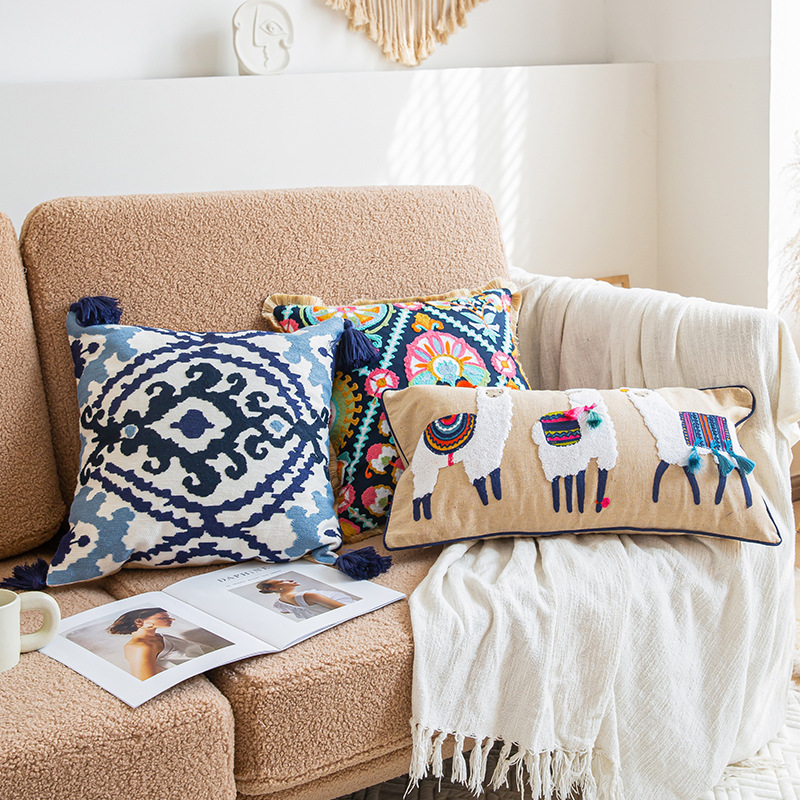 Living Room Handmade Pillowcase Indian Homestay Embroidery — image 1