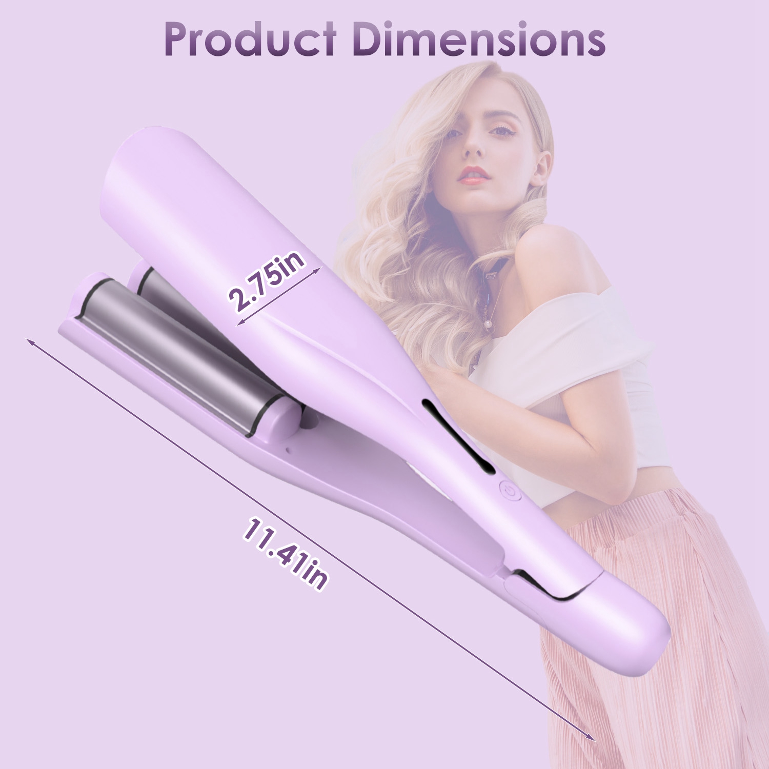 1Pc Hair Iron Curling Waver With Ceramic 1.41inch Barrel Ions Deep Hair Curler Dual Voltage Anti Scald Hair Curling Wand Hair Crimper With 5 Temperature Auto Off 30S Fast Heating 8