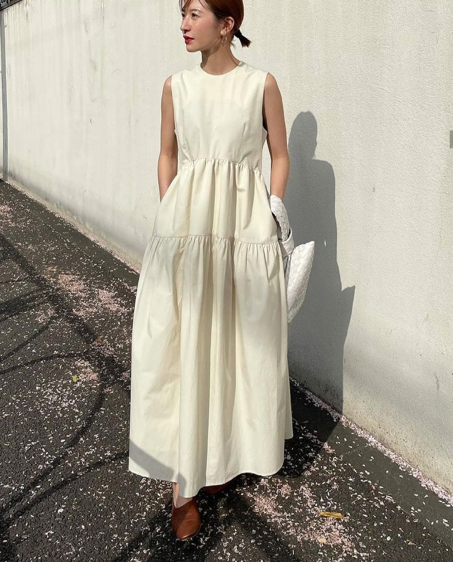 Dress Solid Color High Waist Slim French Dress