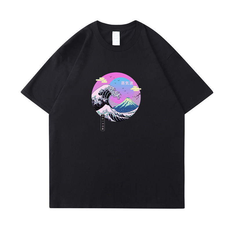 Fashion Wave Print Short Sleeves