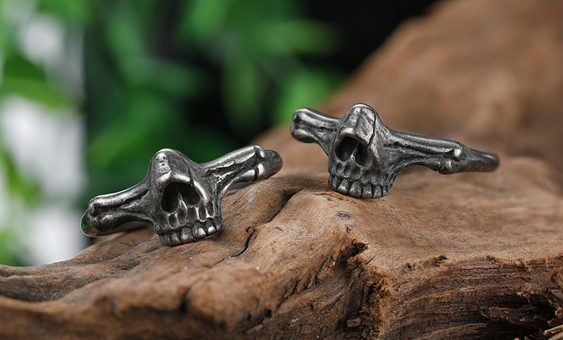 European And American Models Ins Style Retro Small Skull Titanium Steel Men And Women Rings