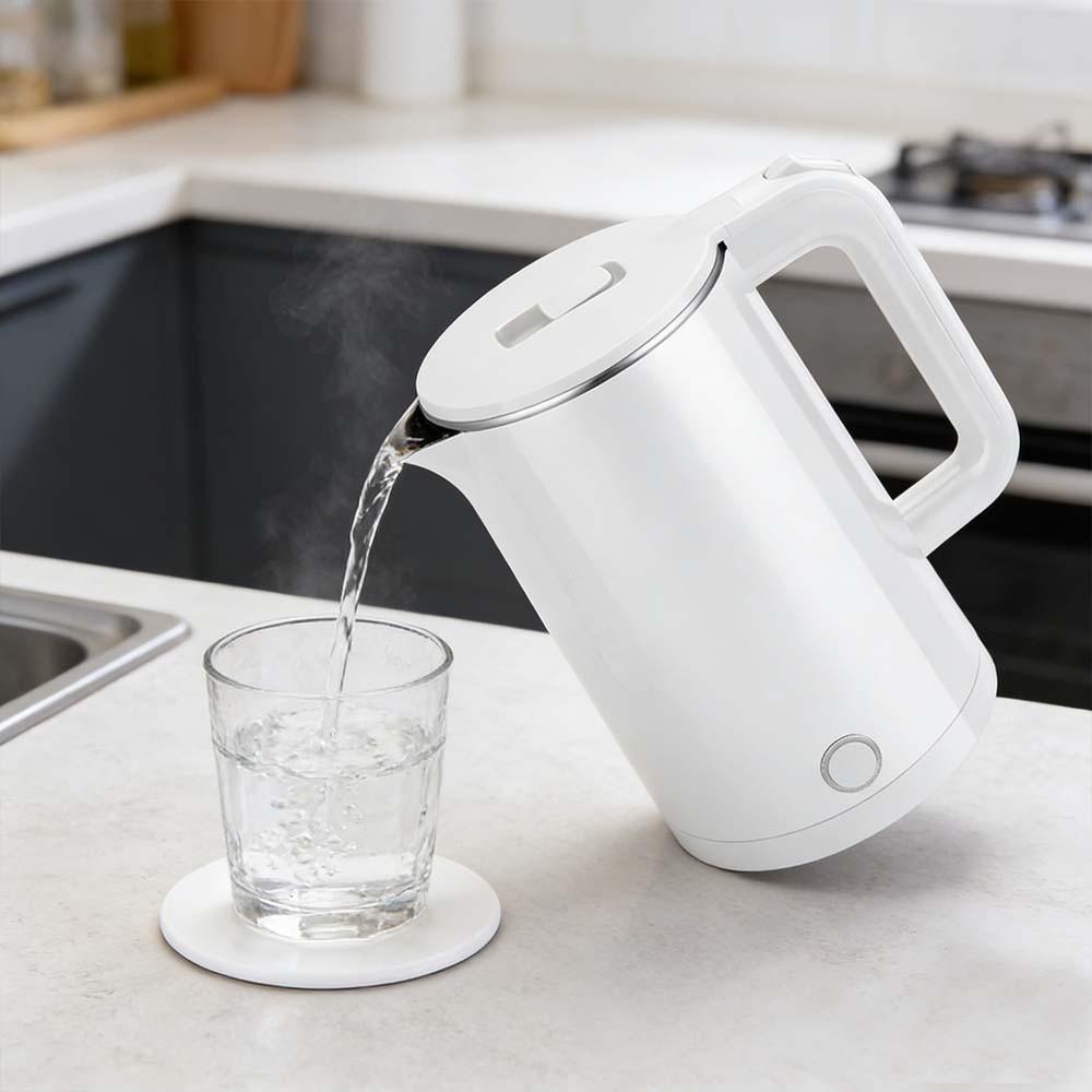 Cordless Electric Kettle 2L 1500W Stainless Steel Jug Overheat Protection 360