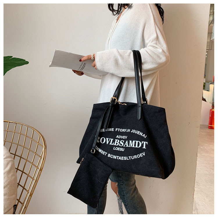 Large Capacity Canvas Women's Fashion Tote Tote Simple Shoulder Bag