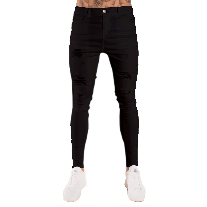 Title 3, Mens Ripped Black Slim High Waist Jeans, Europ...