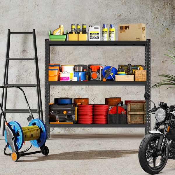 3-Tier Industrial Shelving Rack 63in Heavy Duty