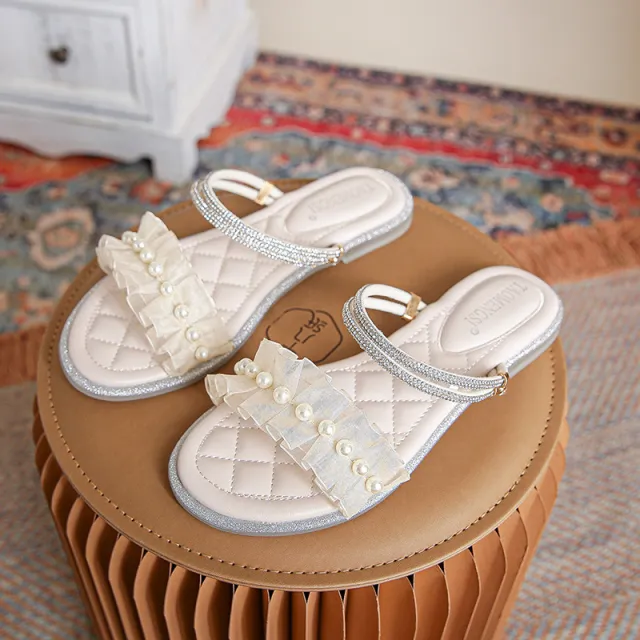 Women's Fashion Simple Versatile Flat Sandals Apricot - Shop at LoveMi