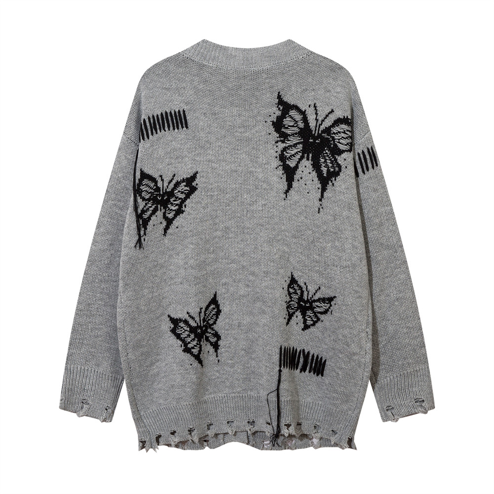 Title 11, Trendy Design Butterfly Jacquard Cardigan Sweat...