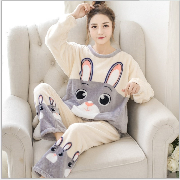 Title 2, Autumn And Winter Coral Velvet Pajamas Female W...