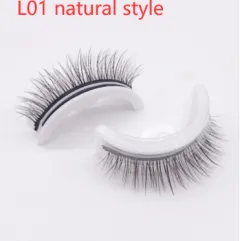 Reusable 3D Mink Lashes Natural False Eyelashes Self Adhesive Fake Glue Free Makeup Eyelash Extension Silk - L01 Natural Style - View 1