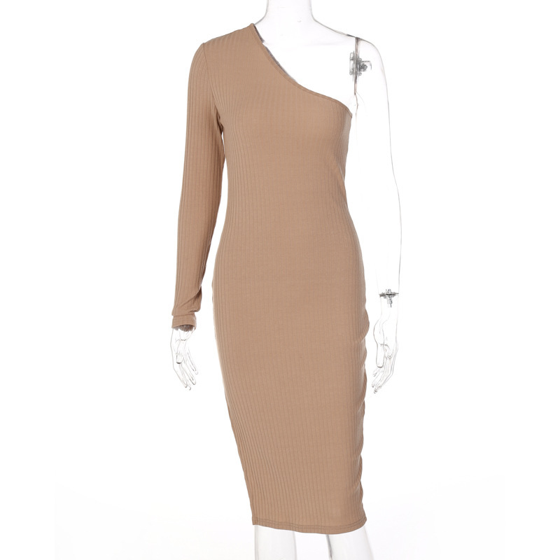 Slanted Shoulder Knit Dress, picture 3 of 5