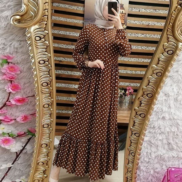 Round Neck High Waist Slim Long Sleeve Long Skirt