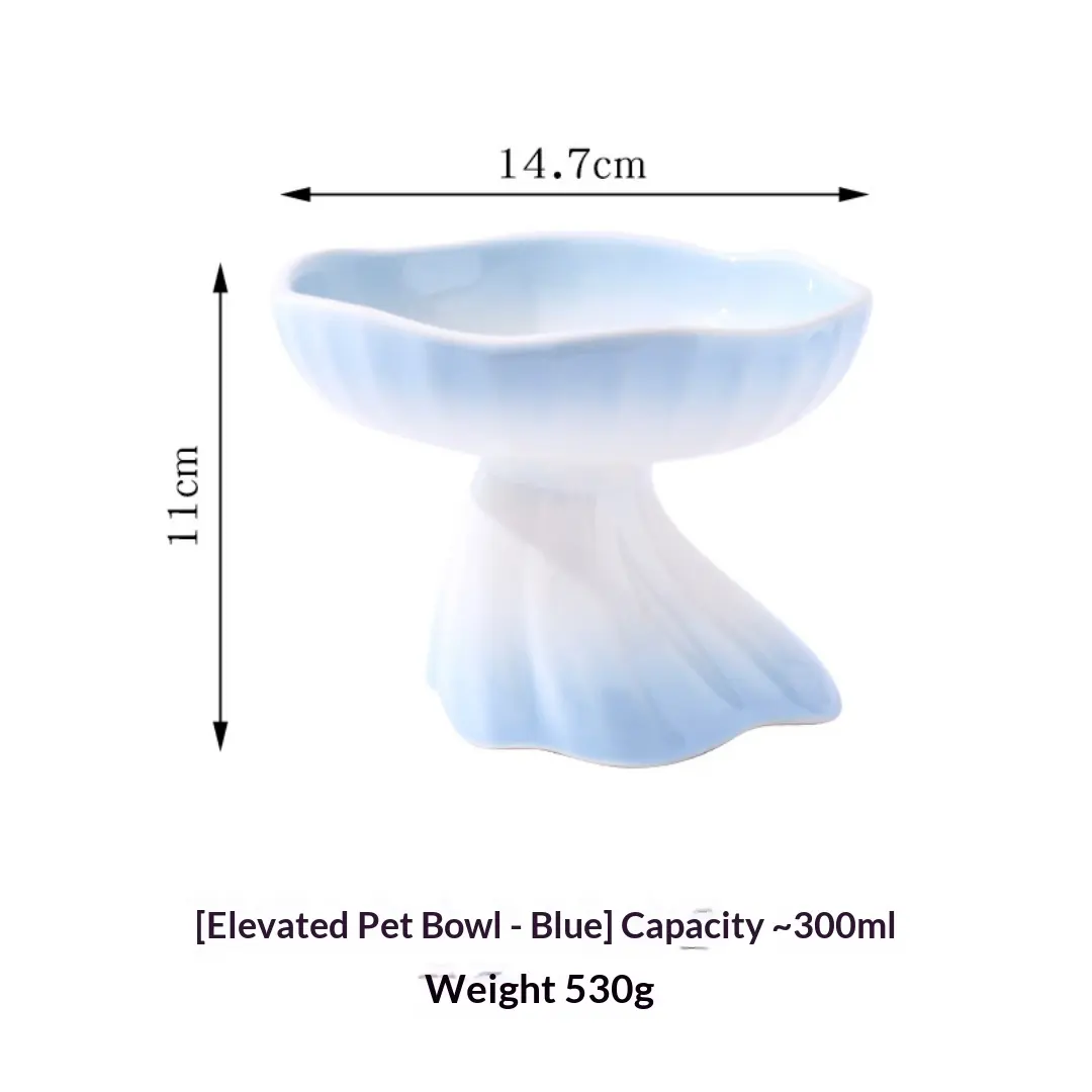Dress-Shaped Gradient Ceramic Elevated Pet Water