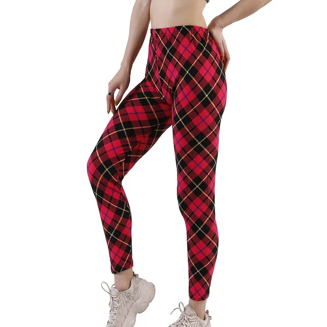 Plaid Leggings Women Sexy Pants Push Up Leggings Fashion F 9 Style - Shop at LoveMi