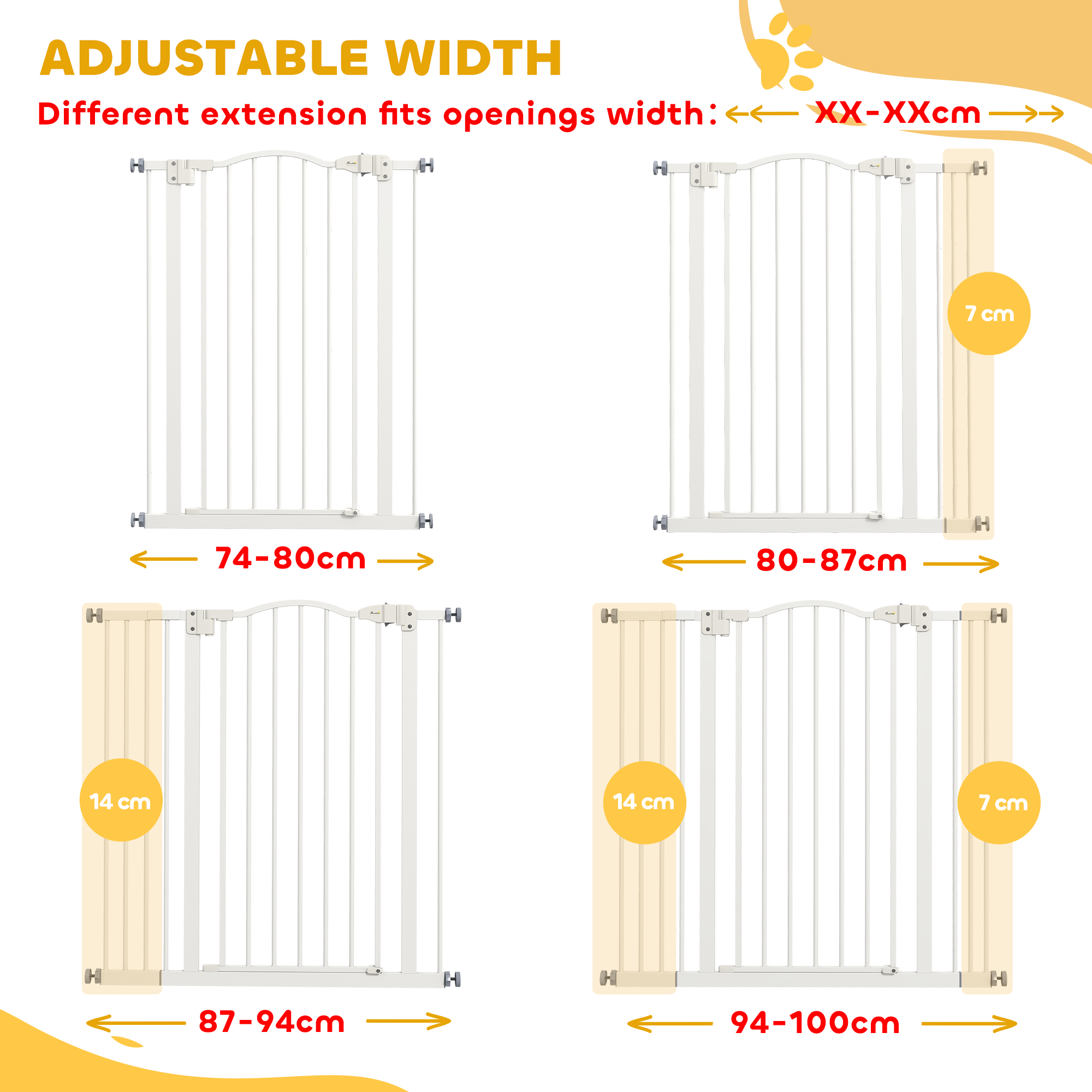 Metal Material,74-100 Cm Adjustable Pet Safety Door With Automatic Closing — image 6