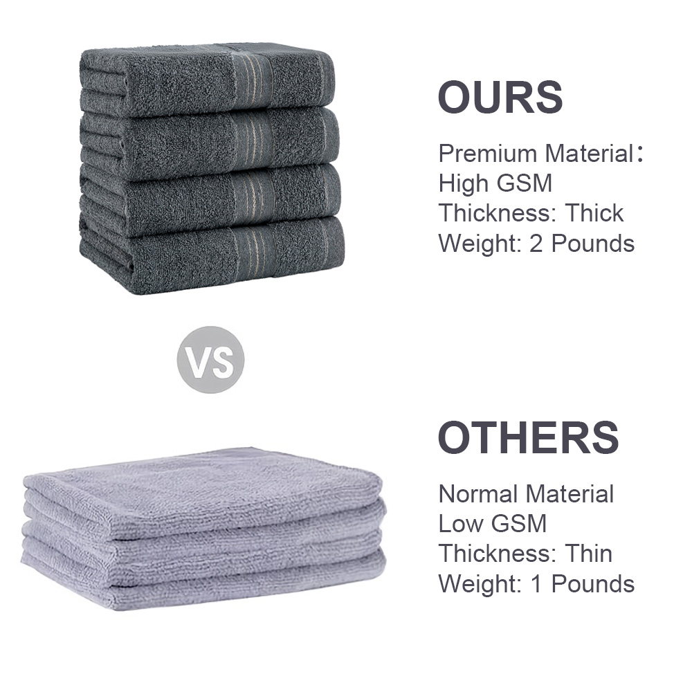 4-Piece Extra Large Bath Towels, 70x140 Cm, Cotton image 11
