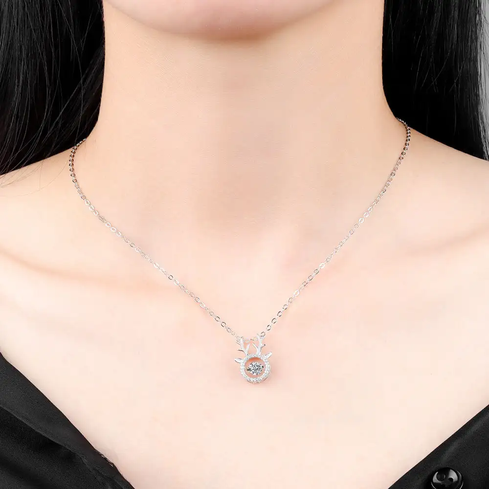 The Beating Heart Deer Necklace Girl Has You All The Way