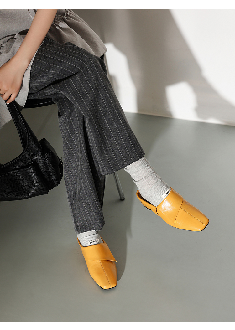 Vintage Washed Leather Mules – Sole View, Sarah Express