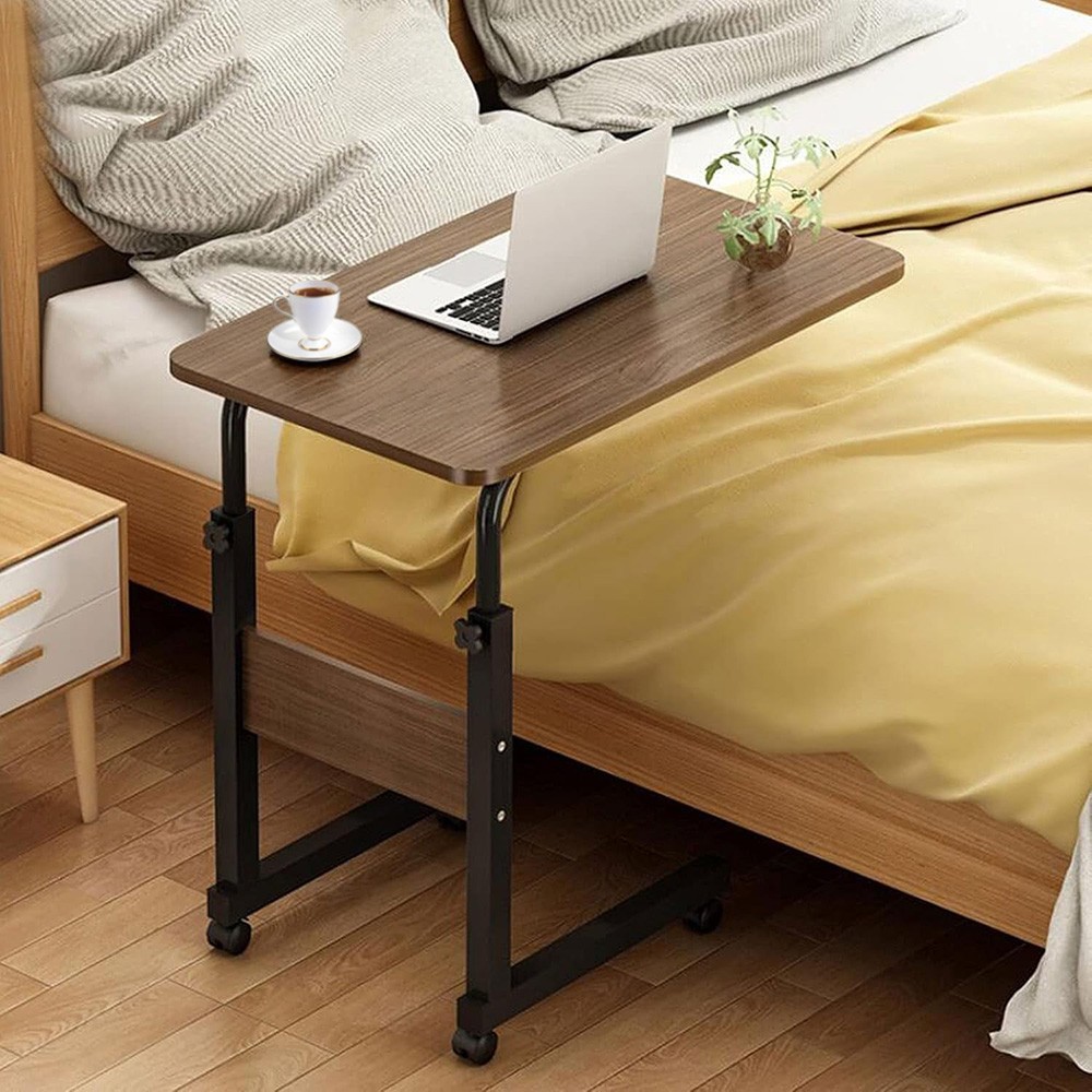 Medical Overbed Bedside Table Adjustable Height With Wheels Hospital Home Desk — image 8
