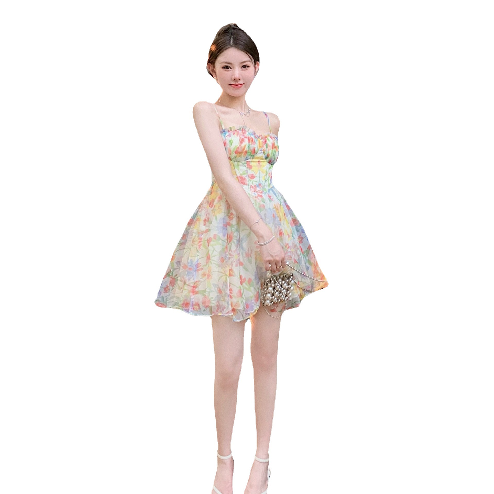 Floral Suspender Midi Dress, picture 5 of 5