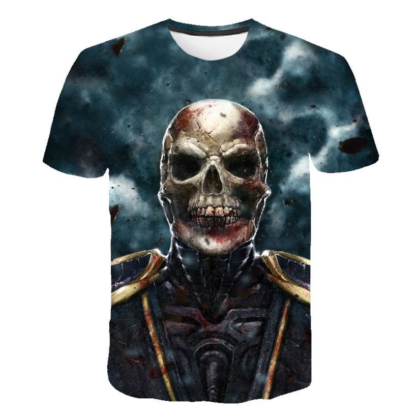 New 3D Digital Printing Men's European Size T-Shirt