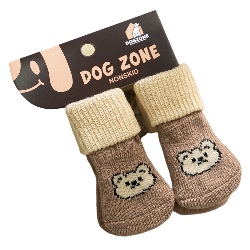 Pet Socks, Long Tubes, Anti slip And Dirt resistant Socks For Dogs, Four Pairs, Dog Shoes For Going Out, Foldable Joint Bichon Frise Socks Smilin... Smiling Bear - Shop at LoveMi