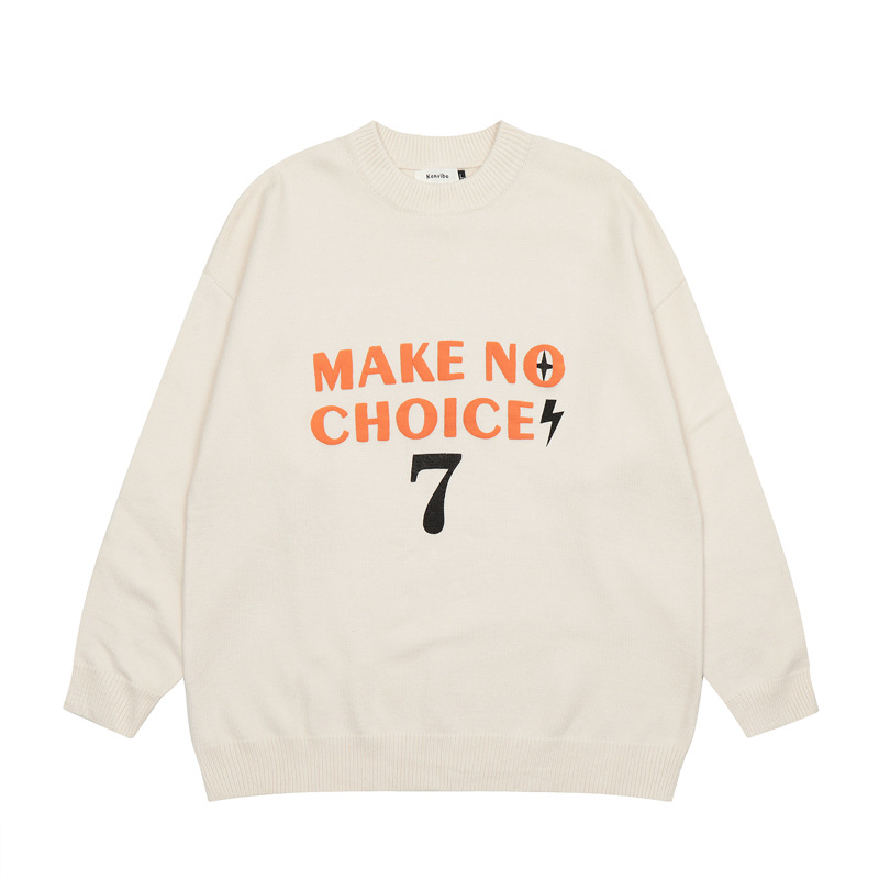 Title 6, Contrast Color Letter Printed Sweater