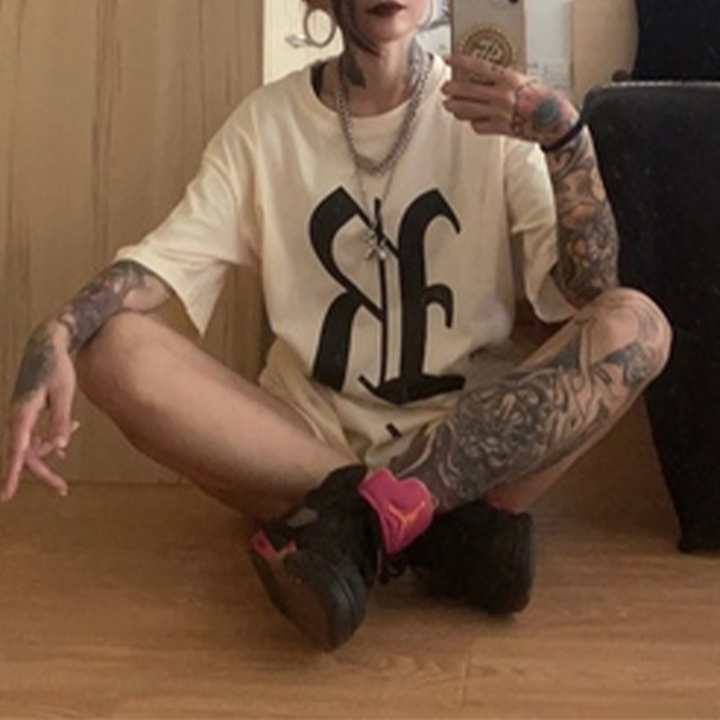 American Retro Short-sleeved Women's Trendy High Street Tops